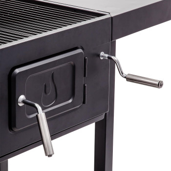 Charbroil â€ŽStainless Steel Charcoal Grill With â€ŽWarming Rack 580 - Black, 1 Year Warranty