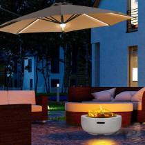 Mgo Round, Fire Pit Outdoor Wood And Charcoal Grill, Barbecue Grill Outdoor, Bbq Grill Movable Lightweight Decorative Backyard Patio Firepit H: 10 In. x Dia: 23.6 In, 29.76 Lbs, 1 Year Warranty