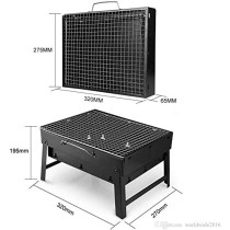 Portable Charcoal Bbq Grill For Family Party Outdoor Camping Tool With Environmental Protection, Black, 1 Year Warranty