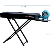 Go2Camps Portable Barbeque Grill With Blower Fan-Large,Foldable X Shape Stand Premium Quality Steel Charcoal Bbq Grill With Handled Blower Air Maker Black, 110 Cm, 1 Year Warranty