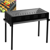 Go2Camps Portable Bbq Grill With Stand And Mesh Rack, Japanese Barbeque Grill With Long Legs, Charcoal Grill For Outdoor Camping, Trip, Picnic, Garden, Beach, Party, Event And Outing, 1 Year Warranty