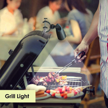 Barbecue Grill Light, Outdoor 360 Degree Flexible Bbq Light With 10 Super Bright Led Lights, Heat Resistant Night Grill Light With Sturdy Clamp Mount Fits Most Grill Handle (Batteries Not Included), 1 Year Warranty