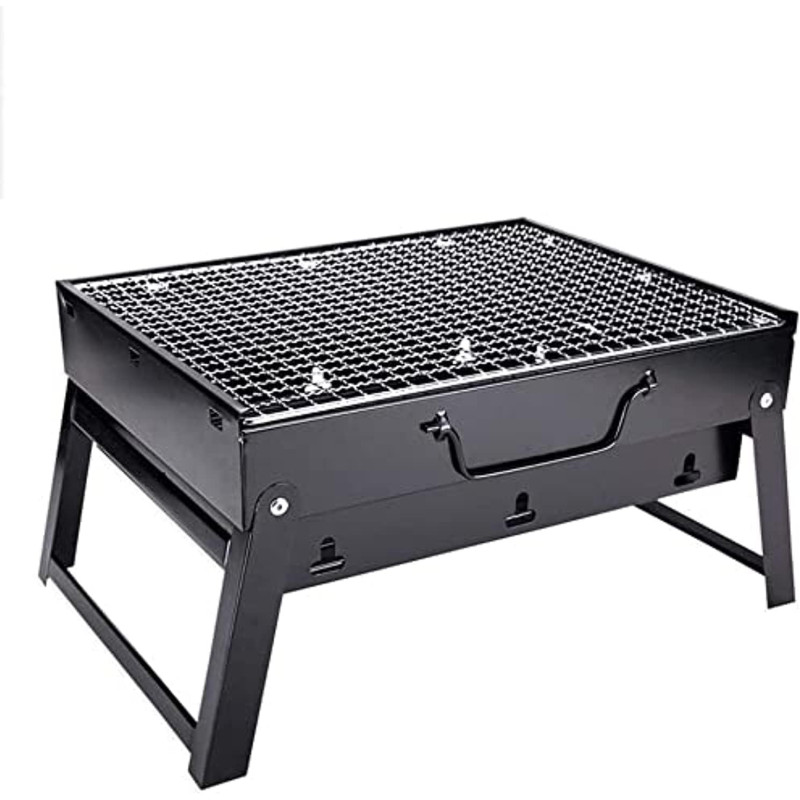 Compact Portable & Folding Outdoor Bbq Charcoal Grill Black , 2724573304508, 1 Year Warranty
