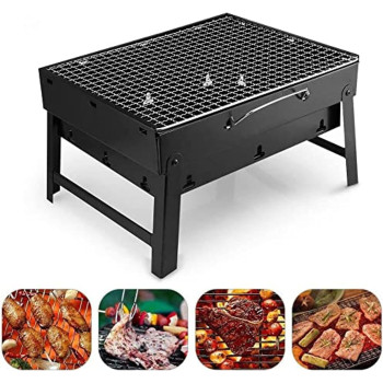 Compact Portable & Folding Outdoor Bbq Charcoal Grill Black , 2724573304508, 1 Year Warranty