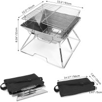 2 In 1 Stainless Steel Charcoal Grill & Fire Pit, Silver, 1 Year Warranty