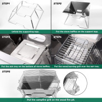 2 In 1 Stainless Steel Charcoal Grill & Fire Pit, Silver, 1 Year Warranty