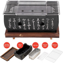 Cryfokt Mini Charcoal Grill, Bbq Grill, Portable Japanese Barbecue Smoker Grill, Aluminium Alloy Barbecue Stove, Outdoor Barbecues Grill For Picnic/Garden/Terrace/Camping/Travel, 1 Year Warranty