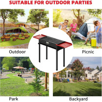 Ggerou Charcoal Grills,Folded Camping Barbecue Grill,Bbq Barbecue Stove Carbon Grill Barbecue Utensils For Garden Backyard Party Picnic Camping Outdoor Cooking, For 5 - 15 People (White), 1 Year Warranty