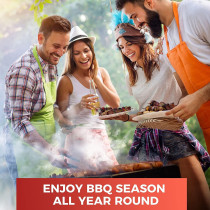 Ggerou Charcoal Grills,Folded Camping Barbecue Grill,Bbq Barbecue Stove Carbon Grill Barbecue Utensils For Garden Backyard Party Picnic Camping Outdoor Cooking, For 5 - 15 People (White), 1 Year Warranty