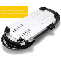 Portable Electric Grill, Electric Barbecue Grill Indoor Hot Pot Chafing Dish, Large Capacity Household Multifunctional Non-Stick Pan Electric Cooker With 5 Temperature Adjustments Soul Hill 1350 Watts, 1 Year Warranty