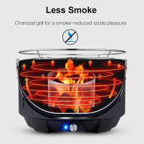 Portable Smokeless Barbecue Grill, Charcoal Barbeque Stainless Steel Removable Table Grill, Bbq With Travel Bag USB/Battery Fan Temperature Control For Outdoor Indoor Camping Garden 34 x 34 x 23 cm, 1 Year Warranty