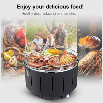 Portable Smokeless Barbecue Grill, Charcoal Barbeque Stainless Steel Removable Table Grill, Bbq With Travel Bag USB/Battery Fan Temperature Control For Outdoor Indoor Camping Garden 34 x 34 x 23 cm, 1 Year Warranty