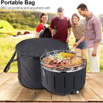 Portable Smokeless Barbecue Grill, Charcoal Barbeque Stainless Steel Removable Table Grill, Bbq With Travel Bag USB/Battery Fan Temperature Control For Outdoor Indoor Camping Garden 34 x 34 x 23 cm, 1 Year Warranty