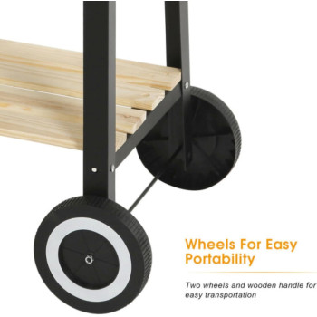 Outdoor Standing Barbecue Grill On Wheels, Barbecue Grill Large Charcoal, Grill Bbq Trolley Height Adjustable Smoker Barbecue With Shelf Side Table Wheels (Grill On Wheels), 1 Year Warranty