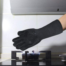 Maxbrothers Bbq Gloves For Smoker 1472 Degree F, Extreme Heat Resistant Gloves For Grill, Barbecue, Cooking, Baking And Cutting, Silicone Insulated Kitchen Oven Gloves Non-Slip Grilling Mitts Black 1 Pair (Black), 1 Year Warranty