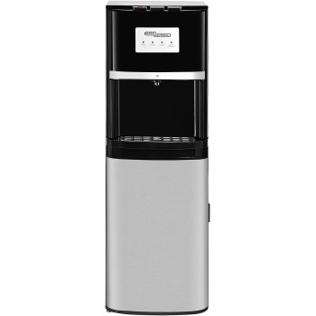 Super General Hot and Cold Water Dispenser, Bottom-Loading Water-Cooler, Instant-Hot-Water, 3 Taps, SGL-2020-BM, Black/Silver, 34 x 35 x 107 cm, 1 Year Warranty