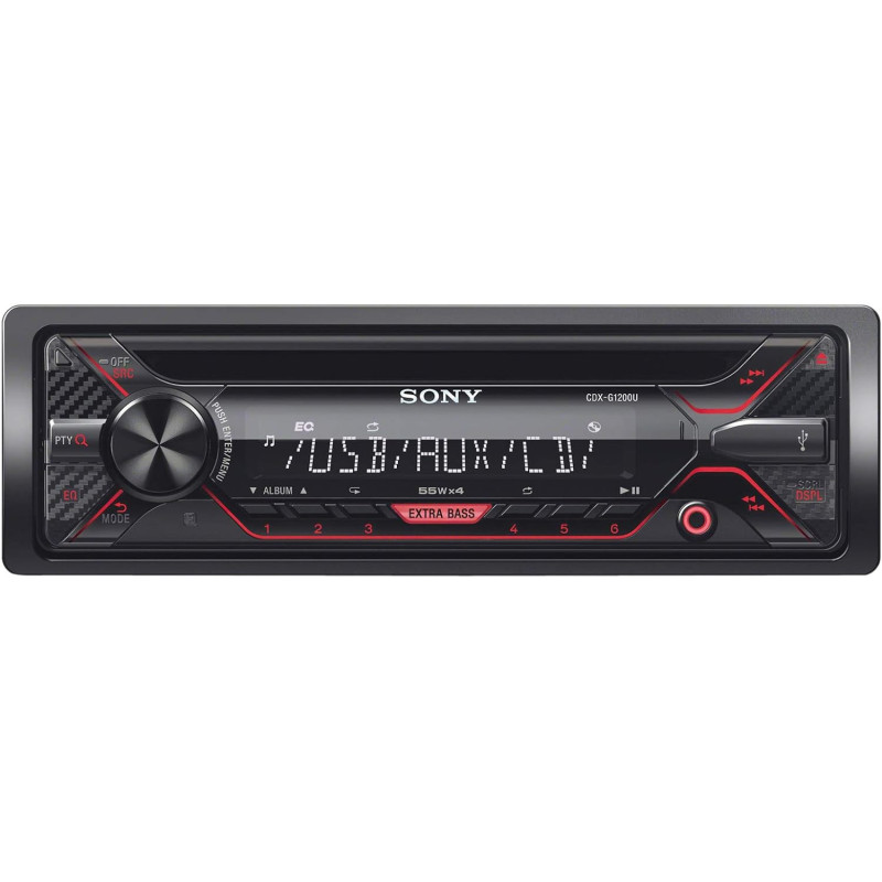 Sony CDX-G1200U Slot In LCD Display MP3 - Red