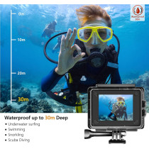 Amigo AC-11 HD Sports Action Camera with 12MP High Resolution Lens, 720p HD Image with Wide Angle Lens and Waterproof Upto 30 Meters (Black), Works Best with Class 10 Micro SD Card