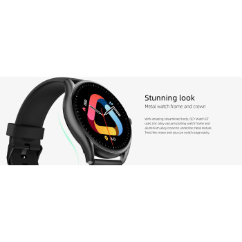 QCY Watch GT Smart Watch With Retina AMOLED HD Display - Black