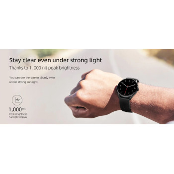 QCY Watch GT Smart Watch With Retina AMOLED HD Display - Black