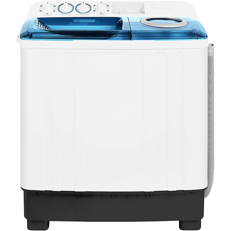 Super General 10 kg Twin-tub Semi-Automatic Washing Machine, White/Blue, efficient Top-Load Washer with Lint Filter, Spin-Dry, SGW-105, 87 x 51.2 x 100.5 cm, 1 Year Warranty