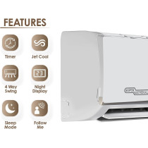 Super General 2.5 Ton Split Air Conditioner, 30000 BTU, Rotary Compressor, Auto Restart, Gold Fin, 4-way swing, SGS-315-NE, White - 134 x 45 x 38 cm, 1 Year Warranty