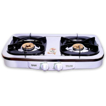 Rinnai 2 Burner Table Top Gas Stove, Full Safety Cooktop with Brass Pan Support for Heavy & Large Pots, Cooker with Stainless Steel Body, RET2KRS