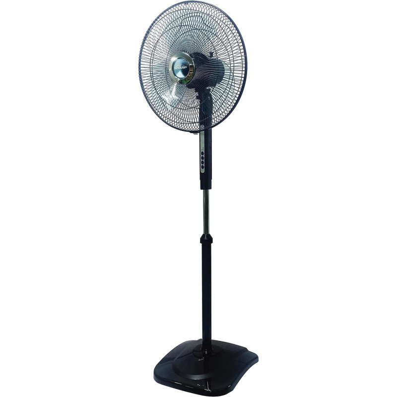 Sharp 16 Inches/40cms Blade 50 Watts Pedestal Free Standing Fan, Made In Malaysia, Pjs169 - Dark Grey"Min 1 year manufacturer warranty"