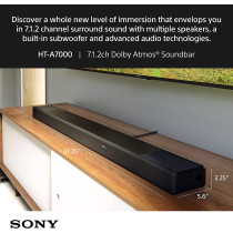 Sony HT-A7000 7.1.2ch 500W Dolby Atmos Sound Bar Surround Sound Home Theater with DTS:X and 360 Reality Audio Works with Google Assistant
