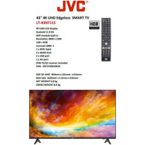 JVC 43 Inch 4K UHD Smart TV Google Play, Netflix, YouTube, WiFi Color Black 1 Years Warranty