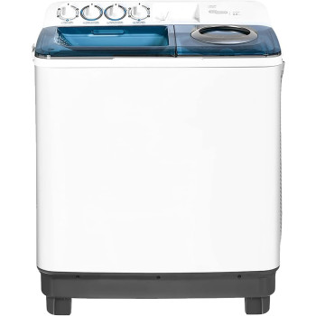 Super General 8 kg Twin-tub Semi-Automatic Washing Machine, White/Blue, efficient Top-Load Washer with Lint Filter, Spin-Dry, SGW-85, 82.7 x 48.5 x 92.5 cm, 1 Year Warranty