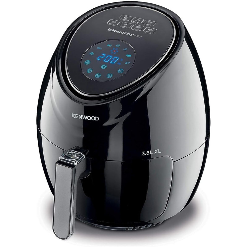KENWOOD Digital Air Fryer XL 3.8L 1.7KG 1500W with Rapid Hot Air Circulation for Frying, Grilling, Broiling, Roasting, Baking and Toasting HFP30.000BK Black
