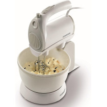 Kenwood Stand Mixer Hand (Electric Whisk) 300W With 2.4L Rotary Bowl, 5 Speeds + Turbo Button, Twin Stainless Steel Kneader And Beater For Mixing, Hmp22.000Wh White
