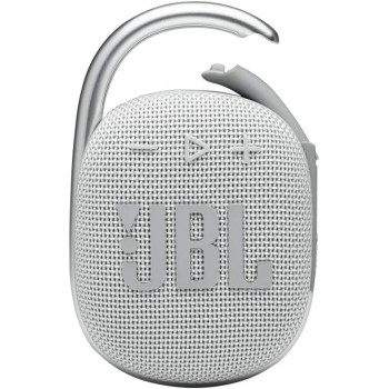 JBL Clip 4 Portable Bluetooth Speaker, 10H Battery, JBLCLIP4BLK White, 1 Year Warranty