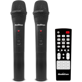 MediaCom MCI 525 Portable Party Speaker With Battery, Bluetooth And 2 Wireless Mics, 1 Year Warranty