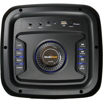 MediaCom MCI 525 Portable Party Speaker With Battery, Bluetooth And 2 Wireless Mics, 1 Year Warranty