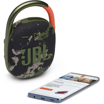 JBL Clip 4 Portable Bluetooth Speaker, 10H Battery, JBLCLIP4BLK Squad, 1 Year Warranty