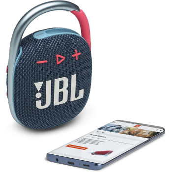 JBL Clip 4 Portable Bluetooth Speaker, 10H Battery, JBLCLIP4BLK Blue/Pink, 1 Year Warranty