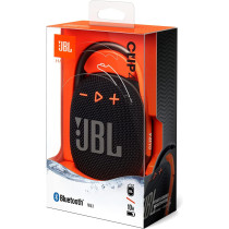 JBL Clip 4 Portable Bluetooth Speaker, 10H Battery, JBLCLIP4BLK Black/Orange, 1 Year Warranty