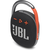 JBL Clip 4 Portable Bluetooth Speaker, 10H Battery, JBLCLIP4BLK Black/Orange, 1 Year Warranty