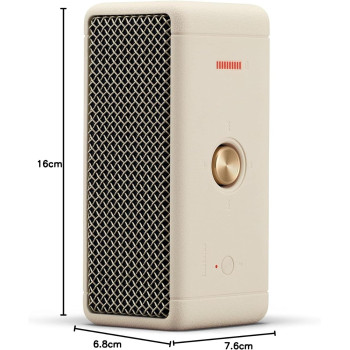 Marshall Emberton Portable Bluetooth Speakers - Water Resistant Wireless Speakers - Cream, 1 Year Warranty