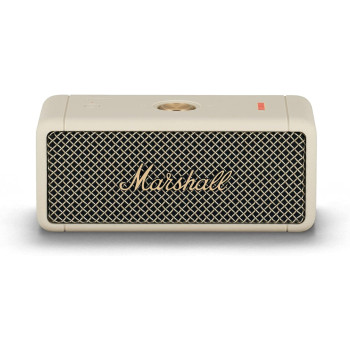 Marshall Emberton Portable Bluetooth Speakers - Water Resistant Wireless Speakers - Cream, 1 Year Warranty