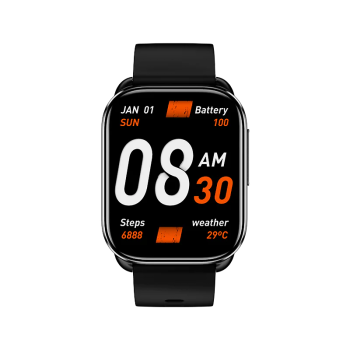 QCY Watch GS Smart Sports Watch With 2.02 Large Display, Bluetooth Call, Health Monitoring,10 Days Battery Life and Message, Call Notification - Black 