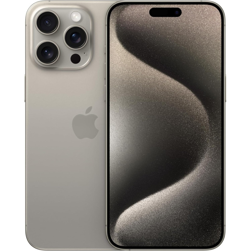 Apple iPhone 15 Pro Max 5G Natural Titanium 256 Gb, 6.7 Inch Display, International Version 1 Year Warranty
