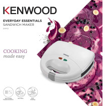 Kenwood Sandwich Maker 2 In 1 (Sandwich And Grill/Griddle) Dual Plate Press For Toasties, Paninis & Snacks - Easy To Use & Clean, Non-Stick Plates, Compact Size Bread Toaster Owsmp01.Aowh.