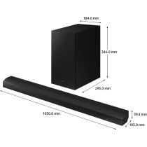 Samsung Soundbar Speaker 2022-3.1ch Surround Sound Audio With 7 Speakers Virtual DTS:X Wireless Subwoofer Bluetooth - HW-B650- International Version