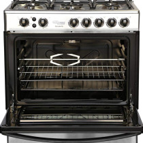 Super General 80 X 60 cm, 5 Gas Burners, Gas Oven with Rotisserie Free standing Gas Cooker, Stainless Steel - SGC801FS"Min 1 year manufacturer warranty"