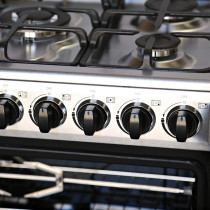 Super General 80 X 60 cm, 5 Gas Burners, Gas Oven with Rotisserie Free standing Gas Cooker, Stainless Steel - SGC801FS"Min 1 year manufacturer warranty"