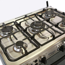 Super General 80 X 60 cm, 5 Gas Burners, Gas Oven with Rotisserie Free standing Gas Cooker, Stainless Steel - SGC801FS"Min 1 year manufacturer warranty"
