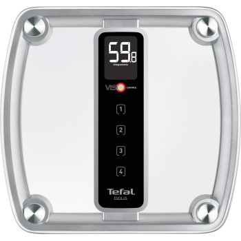 Tefal Evolis Electronic Personal Scale, Silver, Glass, PP5150V1